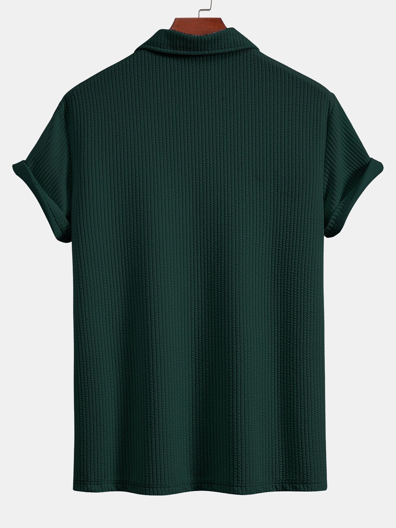 Textured V-Neck Polo & Shorts